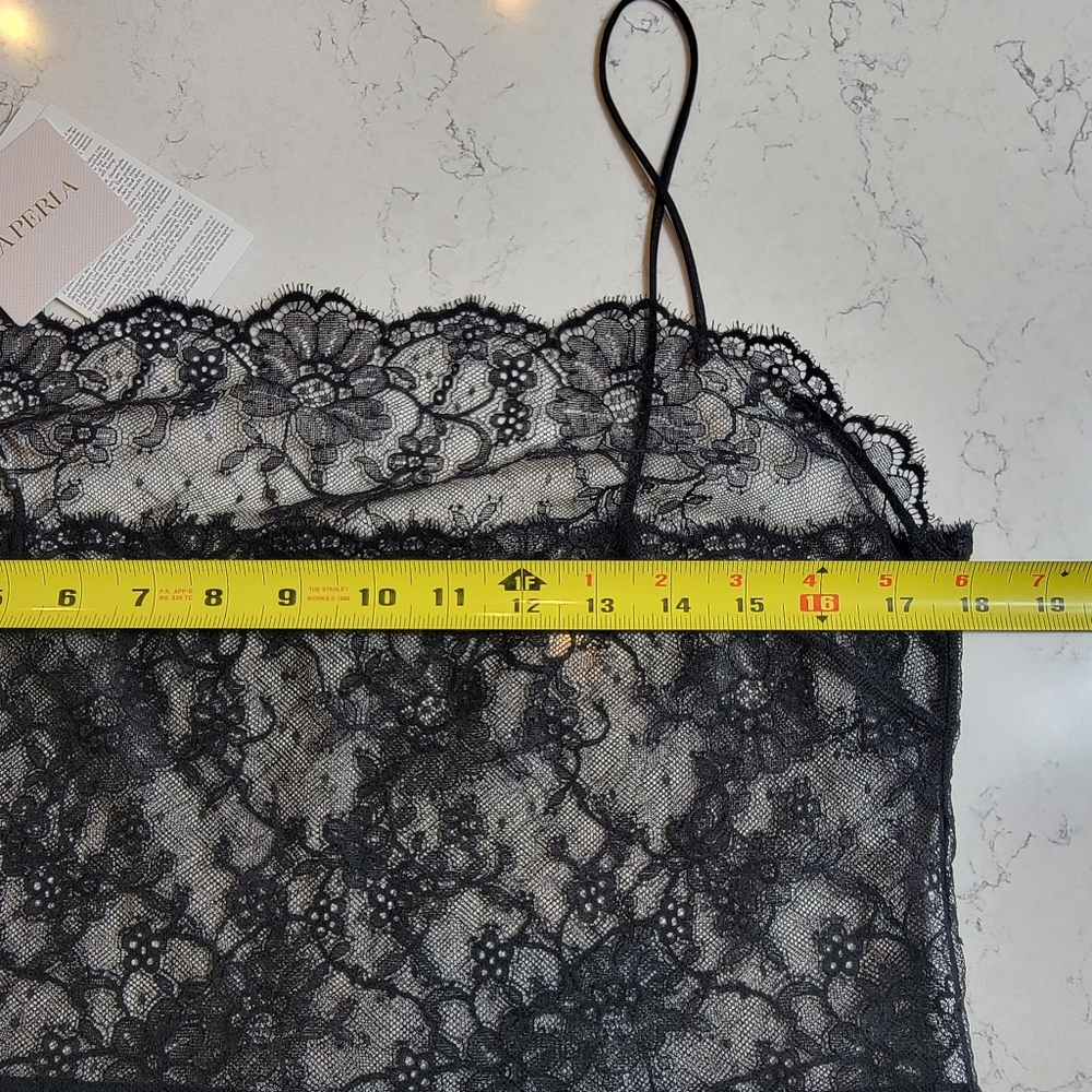 NWT La Perla Black Lace Square Neck Camisole – Size 4 (Large) luxury whimsigoth - Picture 13 of 16